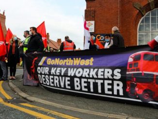 Manchester bus drivers on strike
