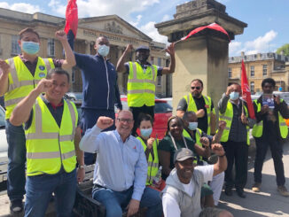 Steve Turner on Kingdom Security picket line