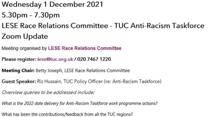 TUC Anti-Racism taskforce update