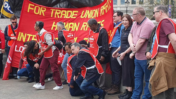 Unite members at Mayday rally 2023