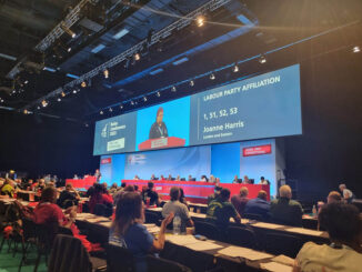 Joanne Harris speaks in Labour Party affiliation debate