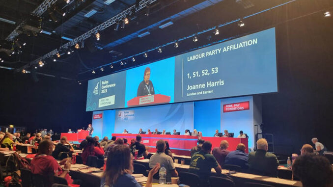 Joanne Harris speaks in Labour Party affiliation debate