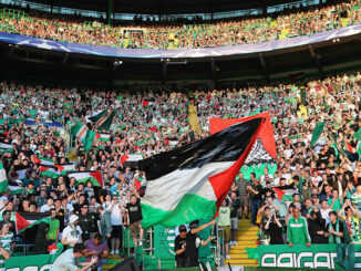 Celtic wave Palestinian flags