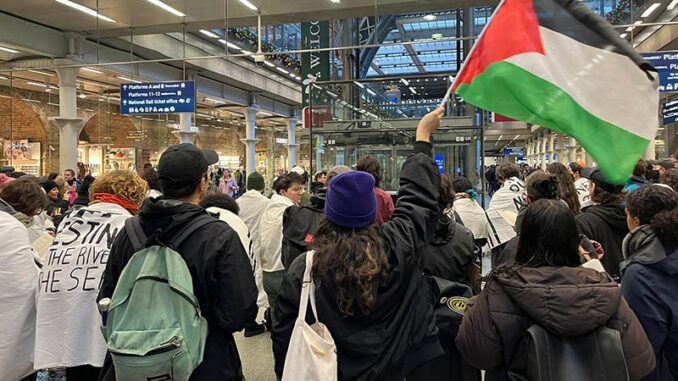 Palestine demonstration St Pancras