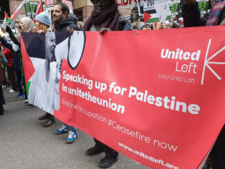United Left Palestine banner