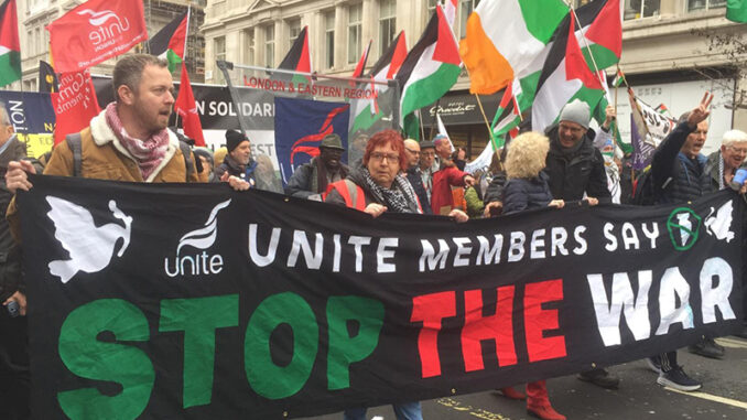 Unite members march for Palestine
