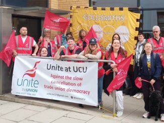 UCU workers on strike
