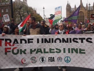 Trade union bloc on the Palestine march 2 November