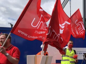 Unite workers demonstrate