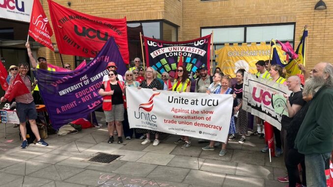 Unite members at UCU