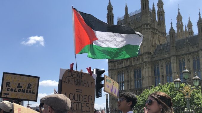 Palestine march passes the House of Commons
