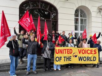 ITF workers picket line
