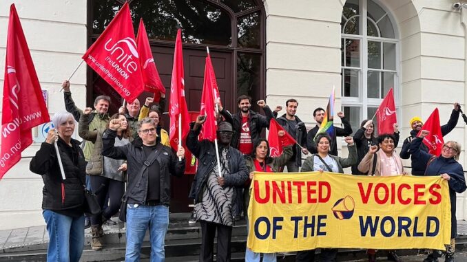 ITF workers picket line